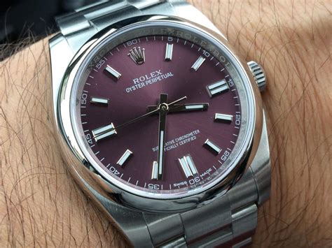 rolex 116000 red grape|Rolex 39mm red grape dial.